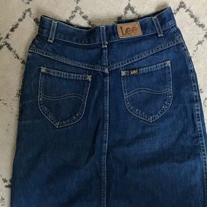 Lee Knee Length Vintage Jean Skirt - Blue